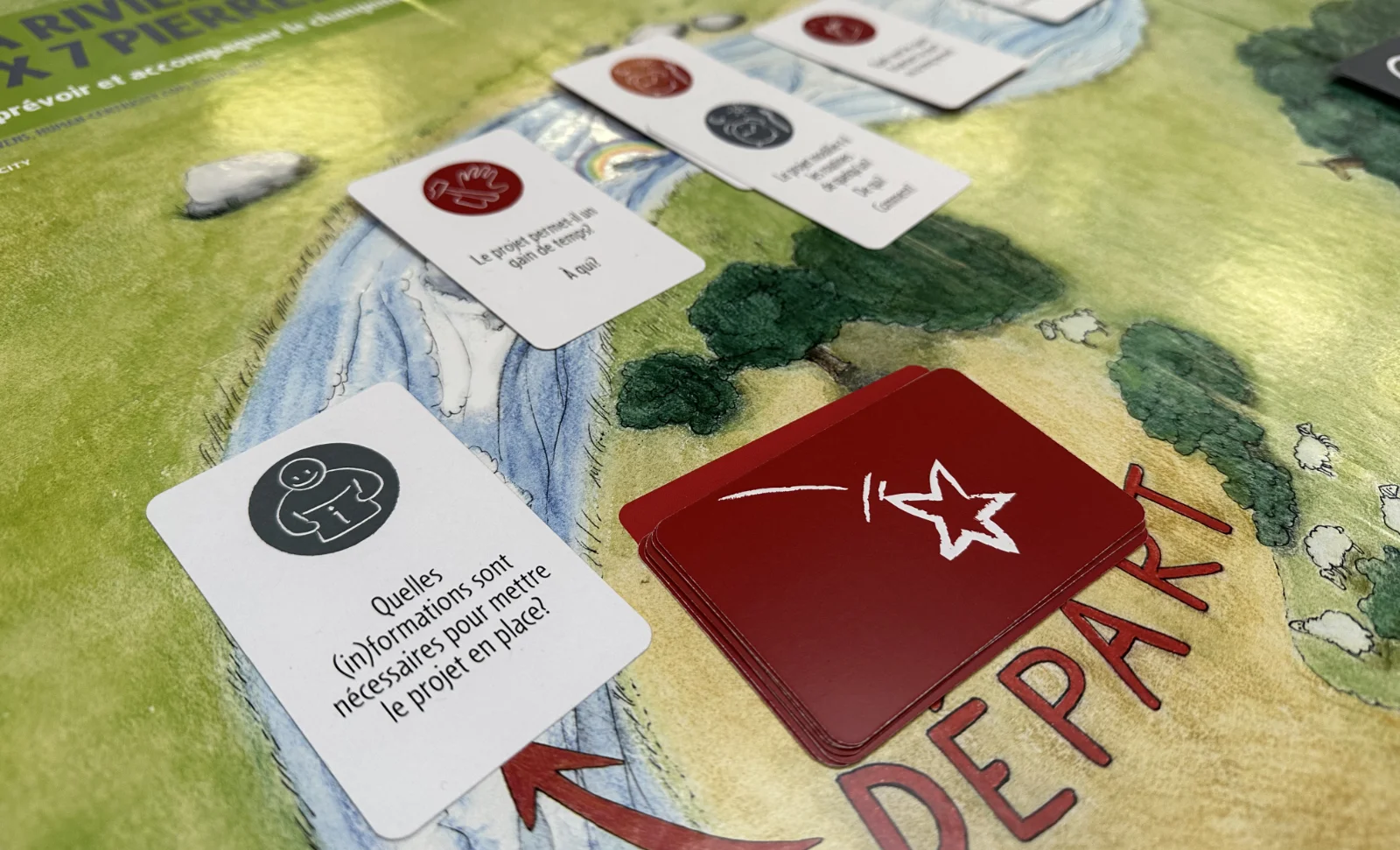 The river of 7 stones board with cards